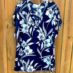 Kona Sol Navy Blue Tunic Top Sz XL